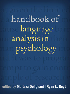 cover image of Handbook of Language Analysis in Psychology